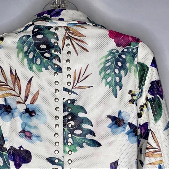 Vigoss FloralFaux leather jacket Size Small - Picture 6 of 8